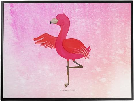 Mr. & Mrs. Panda tischauflage Flamingo Yoga - Geschenk, Vogel, schreibtischmatte, Namaste, schreibtischauflagen, schreibauflage, schreibtischunterlagen, schreibtischunterlage, Rosa, Achtsamkeit, Yogi