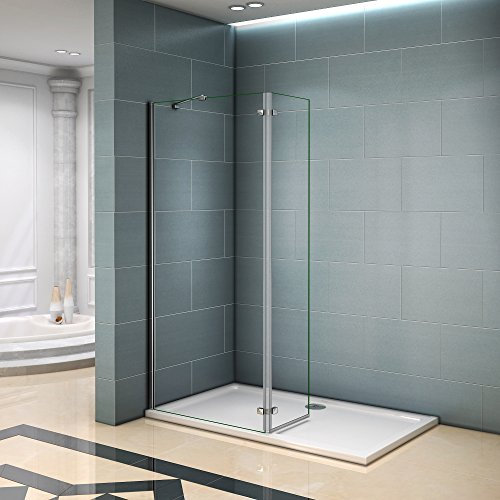 Paroi de douche 90x200 avec retour pivotante 40cm et la barre de fixation 45cm paroi de douche à l'italienne