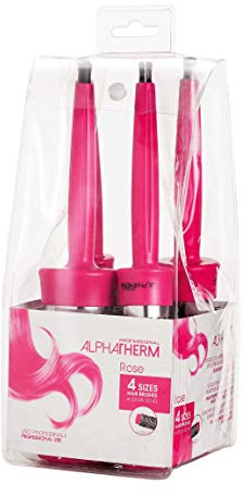Thermobürste Pink AlphaTherm, Rundbürste antibakt. Nylonborsten, 4er Set