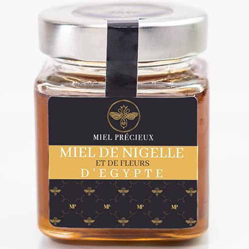 Miele di Nigella Puro dall'Egitto | Habba Sawda | Non Pastorizzato | Analizzato in Laboratorio | 100% Naturale | 250g | Miel Précieux