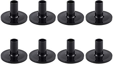 8 Stück Beckenhüllen, schwarzer Kunststoff langer Flansch Beckenständer Set Percussion Trommel Becken Hülse Musikinstrumente Zubehör