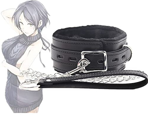 Roiz Gargantilla de Cuero Negro Unisex, Collar Choker de Cuero Negro para Hombre o Mujer