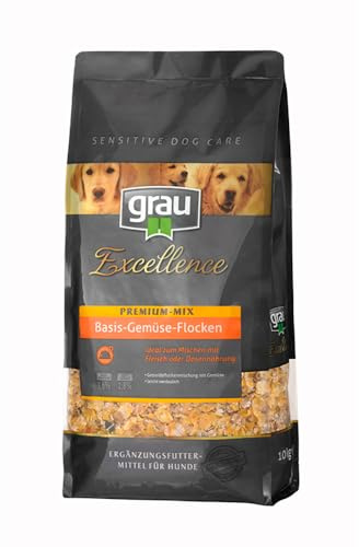 GRAU – das Original – Getreideflockenmischung mit Gemüse für Hunde - Exc SDC Premium Mix Basis, 1er Pack (1 x 10 kg), Ergänzungsfuttermittel für Hunde