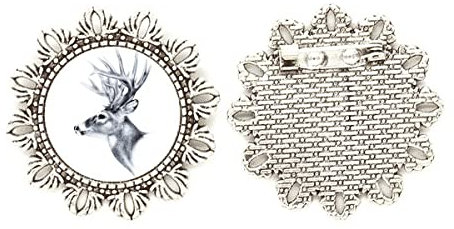 Sketch Hirsch Brosche Art Deco Fashion Silber Blume Haken Pin Breastpin, M