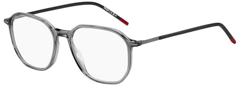 HUGO Achteckig Azetat Brillen in Grau für Herren, Brille mit Sehstärke, optional mit Sonnenbrillen tönung oder Blaulichtfilter (Modell HG 1272)