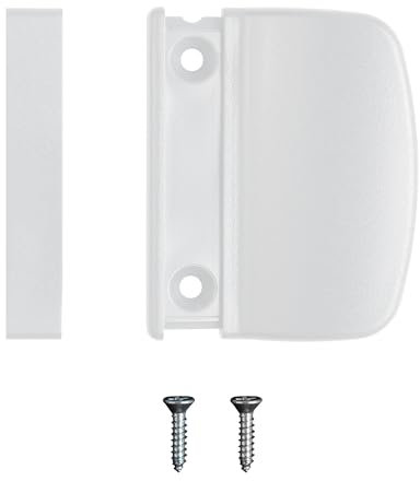 Estika Balkontürgriff außen, Kunststoff, Außen, kleben, Weiß, Anthrazit, Griff für Terrassentür Außen, Türgriff Balkontür, balkontür ziehgriff, Balkonverriegelung