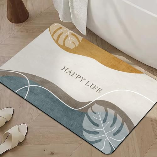 LXWINNER Alfombras de baño Antideslizantes,Súper Absorbente Alfombras Ducha,Alfombrilla de Microfibra Antideslizante,Alfombrilla de Baño Absorbente Antideslizante Lavable (40X60CM, CF36)