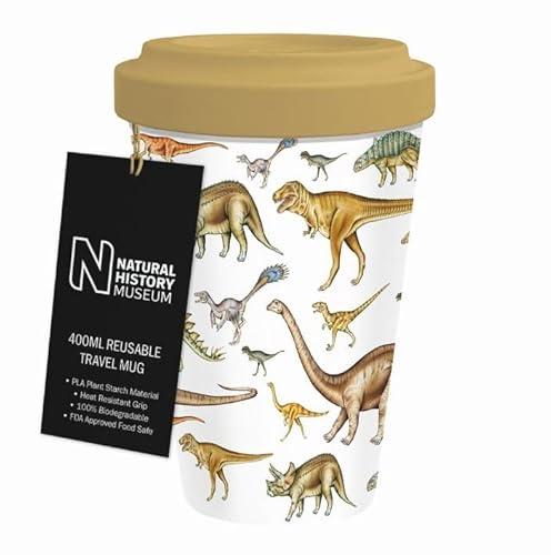 Museums & Galleries 400ml Reusable Travel Mug - Dinosaurs Design - Sustainable Kitchenware Gift Idea