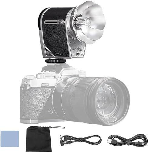 GODOX lux Cadet Retro Camera Flash GN 10 6200K ± 300K Température Couleur Modes Flash Automatique Manuel Flash Longueur Focale 28 mm Compatible avec Photo à Griffe Canon Nikon Sony Fujifilm Olympus