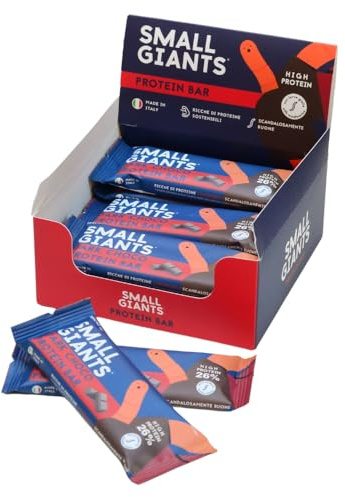SMALL GIANTS®| Barrette Proteiche con Farina di Camole, 25% di Proteine per Barretta, Protein Bar Cioccolato Fondente, Senza Zuccheri aggiunti, Proteine Sostenibili, Prodotte in Italia