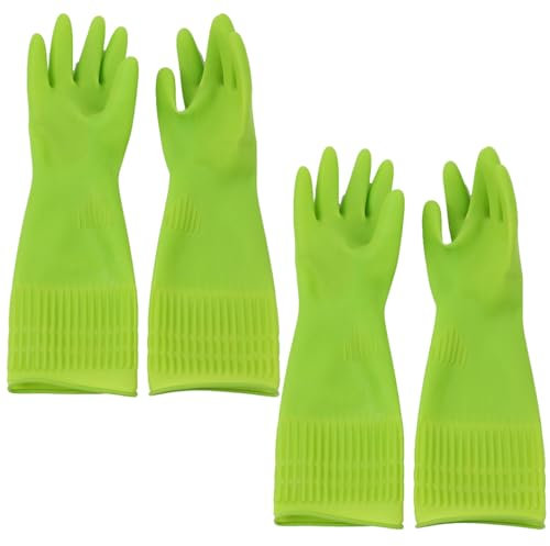 usefulbeauty 2 Paar Wiederverwendbare Handschuhe - Latex Handschuhe - Haushaltshandschuhe - Spülhandschuhe - Handschuhe Küche - Gartenhandschuhe Wiederverwendbare, Langarm, S