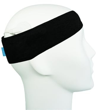SmartEar Sport-Stirnband für Hörprozessoren/Audioprozessoren/Implantate - verstärkt mit elastischem Band - Staub- und schweißbeständig - Schwarz - L