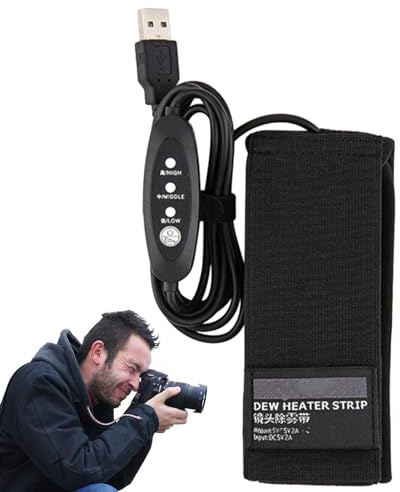 USB-Objektivheizung, Kameraobjektiv-Tauentfernung, Tauheizungsstreifen verhindert Tau, 3 Temperaturregler-Einstellungen, Objektivwärmer, Nebel und Kondensation für Teleskopkamera, Astrofotografie