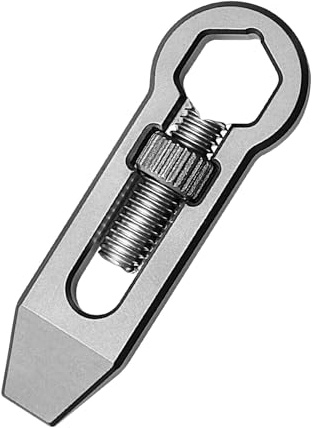Titan EDC Brecheisen,Mini Brechstange,EDC Stemmeisen mit Schraubenschlüssel,Flaschenöffner,Titan Pry Bar,Nagelheber,EDC-Werkzeug,EDC Multi Tool Multifunktionales für Schlüsselanhänger Outdoor Camping