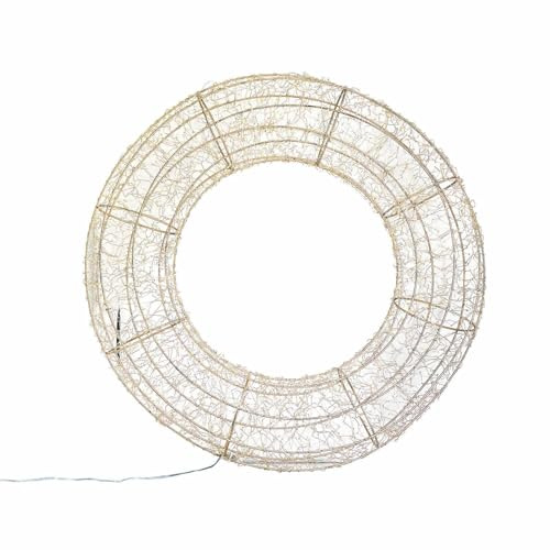 Loberon LED-Kranz Veralisse, Warmweißes Licht, für Innen & Außen, Festliche Beleuchtung, Weihnachtsdekoration, Weihnachten, Leuchtobjekt, Eisen, Kupfer, Champagner