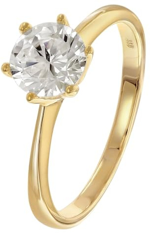 GLIZZ Damenring Gold 333/8K mit Zirkonia GL8790 | elegantes Schmuckstück für modische Frauen, zauberhaftes Accessoire