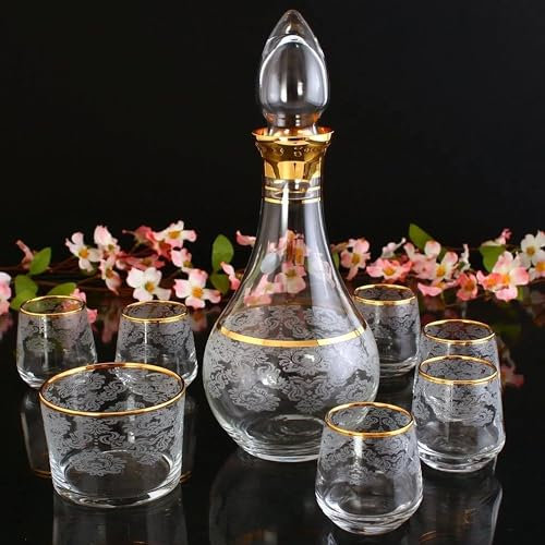 Luxury Handcrafted Glass Zam Zam Water Serving Set | Zemzem SETI | Hajj and Umrah Gift | Eid Housewarming | Islamic Gift for Ramadan | Perfect Eid Present | Islamic Drinking Glassware |