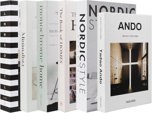 Kaxtde 6 Pcs Decorative Fake Books for Coffee Table, Fashion Hardcover Faux Book Set for Home Decor, Stacked Modern Decorative Books for Bookshelf Office Living Room