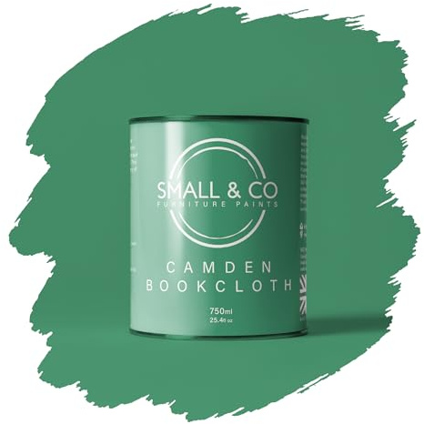 Small & Co Furniture Paint – Camden Bookcloth (bookbinder teal-green with heritage richness) | Premium Water-Based Matte Acrylic for Cabinets & Wood | Strong Adhesion, Low Odour, Quick Dry | 750ml