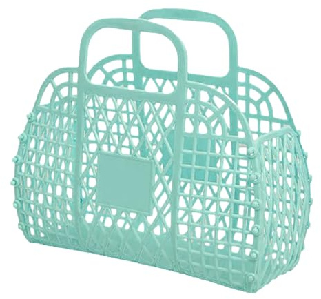 Jelly Tote Bag Jelly Basket Bag For Women, Reusable Beach Storage Bags For Kids, Summer, Wedding, Concert, Outdoor 24 X 21 X 9.5 Cm