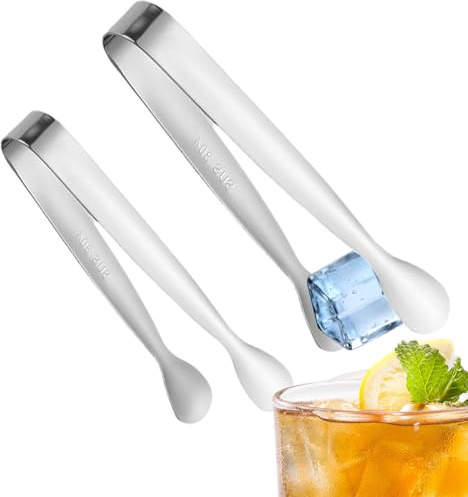 Pinzas Para Hielo Para Congelador - 2 Piezas Utensilio De Acero Inoxidable Para Agarrar Azúcar | Pinzas Para Aperitivos | Para Gelatinas Malvaviscos Hogar Bartender Restaurante Hotel Mesa De Comedor B