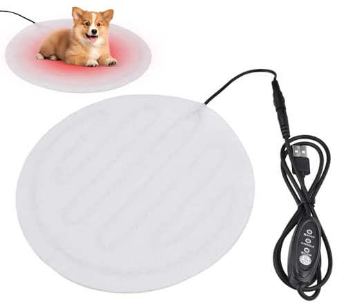 Almohadilla térmica para casa de Gatos al Aire Libre, Calentador eléctrico Plegable Ajustable de 3 Niveles | Cama térmica para Mascotas - para Perros, Animales, Cachorros, Conejos, casa Exterior de