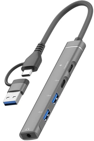 ZEPFJHE Adattatori multiporta USB C Hub con trasferimento dati ad alta velocità e 3,5 mm per accessori per laptop interfacce multiple adattatori USB C