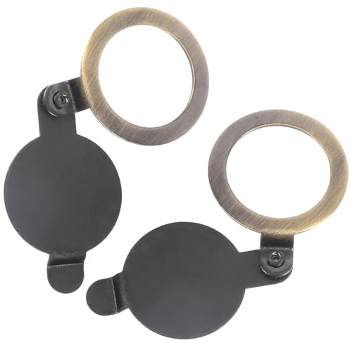 Homoyoyo Cubierta de Mirilla de Puerta de Apartamento de Cobre Antiguo de 16 Mm, 2 Piezas, Tapa para Orificio de Puerta, Cubierta de Privacidad Resistente y Antioxidante para Hogar,