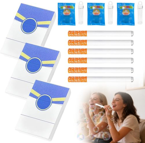 Cigarrillos de Burbujas del Juguete, Juego de 6 Soplador de Burbujas de Cigarrillo Realista Falso, Regalo para Cumpleaños