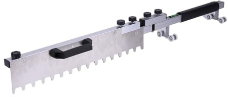 Tile Leveler Screeding Tools, Flooring Flat Leveling Tiling Tools, Aluminum Alloy Smoothing Trowel with Teeth Stainless Steel Flat, Adjustable Length for Improving Work Efficiency