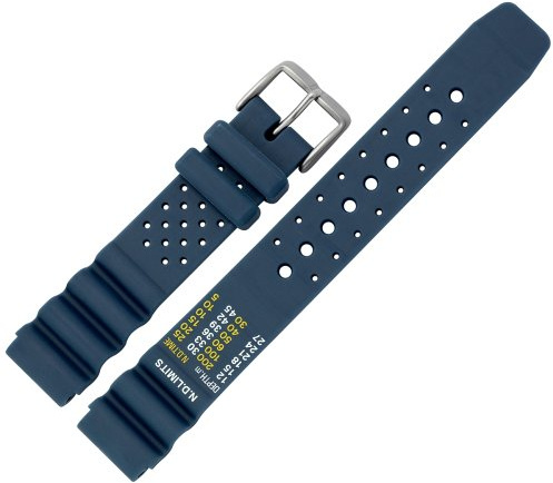 MARBURGER Uhrenarmband 18mm Kunststoff Blau XL - Werkzeug Montage Set 9671850000120