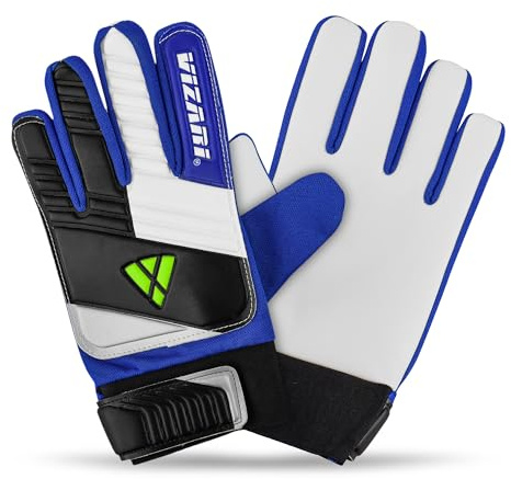 Vizari Junior Gloves for Protection & Grip | Tri-Color Youth Soccer Goalie Gloves with Elastic Wristband for Secure Fit | Finger Support Goalkeeper Gloves with Foam Cushioning for Kids & Youth