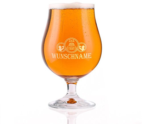 Herz & Heim® Pilstulpe 400ml graviert mit eigenem Namen