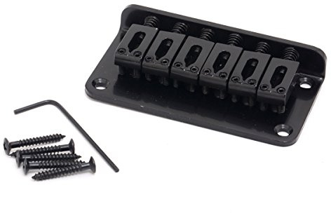 Musiclily Basic 52,5mm Gitarren Feste Hardtail Steg Bridge Schwarz | Non Tremolo Brücke,für Fender Strat Tele Style E-Gitarre