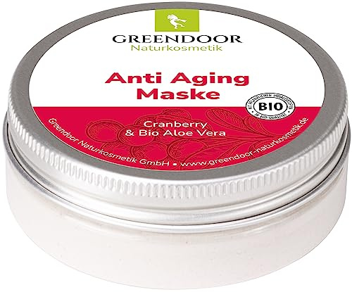 GREENDOOR Anti Aging Maske Aloe Vera & Cranberry, Gesichtsmaske 35g, konzentriertes Pulver zum frischen Selbstanrühren/Aloe Vera Naturkosmetik natürlich ohne Tierversuche