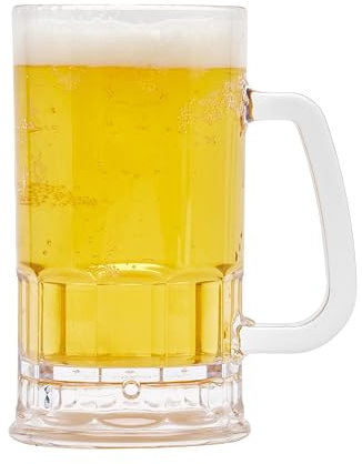 G.E.T. Shatter-Resistant Plastic Beer Mug / Stein, 20 Ounce, BPA Free, 00085-1-SAN-CL-EC, Pack of 4