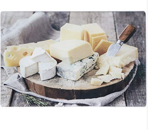 Planche à découper en verre de haute qualité, Plan de travail Plus Petite taille dans un choix de 3 Nourriture Apparentés Designs 30 cm par 20 cm Cheese