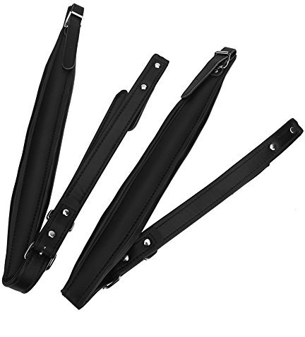 Akkordeon Schultergurte, 4 Farben Verstellbare Akkordeon Gurt Pu Leder Akkordeon Riemen Leder Schultergurt Für Akkordeon 16-120 Bass(Schwarz) Akkordeon Gurte