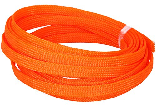Othmro 5m Cable Tidy Sleeve, Diameter 8mm, Braided Cable Management Protector, Cable Organizers Wire Tidy Tube for Desk TV PC, 1 Pc Orange