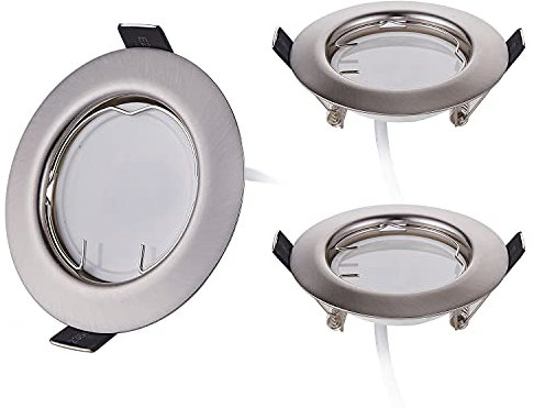 HCFEI Set di 3 faretti LED da incasso superpiatti, 3 W, acciaio inox spazzolato, 230 V, dimmabili, foro di montaggio 55 mm, angolo diffusione 120° (bianco caldo 3000 K)