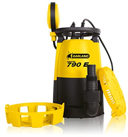 GARLAND AMAZON 790E-V20 - Bomba sumergible aguas sucias y límpias - Polipropileno, 900 W, 6,5 kg. Alt. máx. de impulsión 8,9 m, caudal máx. 18.000 l/h. Diám. máx. de sólidos 30 mm. Sumergible 7 m.
