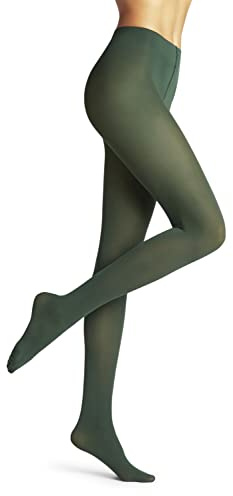 FALKE Pure Matt 50 DEN W Ti semi-opaques unis 1 pièce, Collants Femme, Vert Hunter Green 7441, L