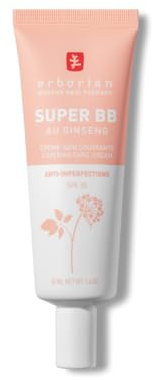 Erborian - Super BB Crème au Ginseng - Soin du Visage Teinté Haute Couvrance Anti-Imperfections - Correcteur et Perfecteur de Teint - Protection Solaire SPF 20 - Cosmétique Coréen - Clair 40 ml