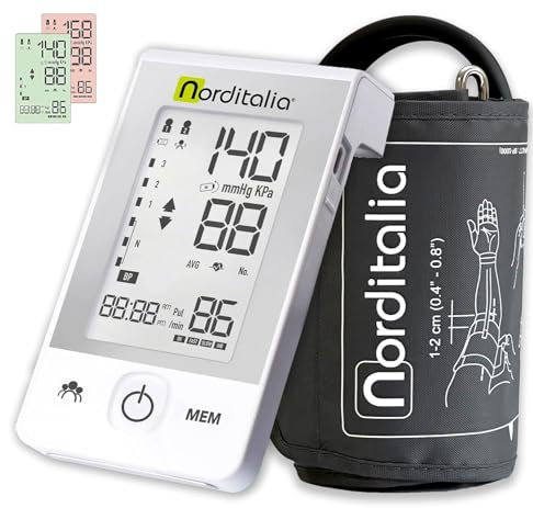 NORDITALIA, DBP-6177, Misuratore di Pressione da Braccio con Tecnologia Inflation - Sfigmomanometro per pressione arteriosa completamente automatico - Batterie Incluse