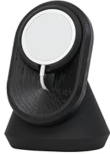 Oakywood - Support de téléphone pour Bureau - Support de téléphone Portable en Bois fabriqué à la Main - Compatible avec MagSafe et iPhone 12-16 - 10.4x8.1x13.9cm/4.1x3.2x5.5' - Chêne Noir