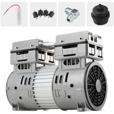 COYWEH 750W/1HP Flüsterkompressor 8 Bar Motor Ölfreies Kompressor Aggregat 145L/min 65dB leise ölfrei flüster Kompressor Compressor Mit 4 stoßdämpfenden Füßen