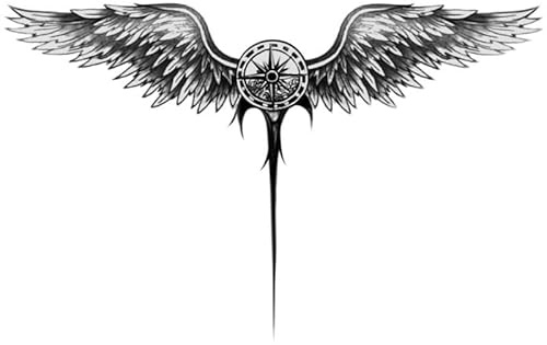 GoDdis Semi-Permanent Temporary Tattoo Fake Tattoo Sticker Herbal Juice Back Large Picture Wings Front Chest Waterproof Non-Reflective Male Lasting For Two Weeks