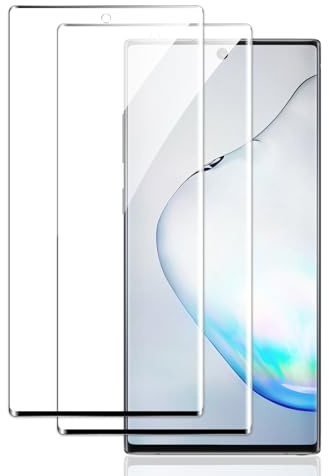 Protector de Pantalla Samsung Galaxy note 10 Accesorios, 2 Piezas Vidrio Cristal Templado, 3D Cobertura Completa, Dureza 9H, Anti-Rasguños, Alta Definición, HD Protección Film