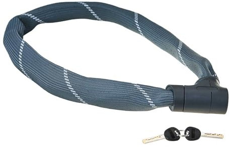 Filmer, 49411, Kettenschloss 90/8Farbe: grau/silber, Kunststoffummantelung, Schließzylinder und 2 Schlüssel, Material: extra gehärtete Stahlkette, Länge: 900 mm, Maße Kettenglieder: 52 x 34 x 9 mm