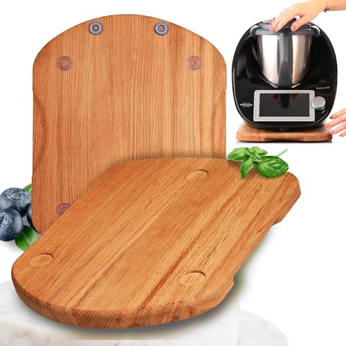 MB Manufaktura Barel Gleitbrett für Thermomix TM6 TM5 Brett für Thermomix aus Eichenholz müheloses Verschieben ohne Beschädigung der Waage - stabiler Stand durch Schwingungsdämpfung Premium - Eiche